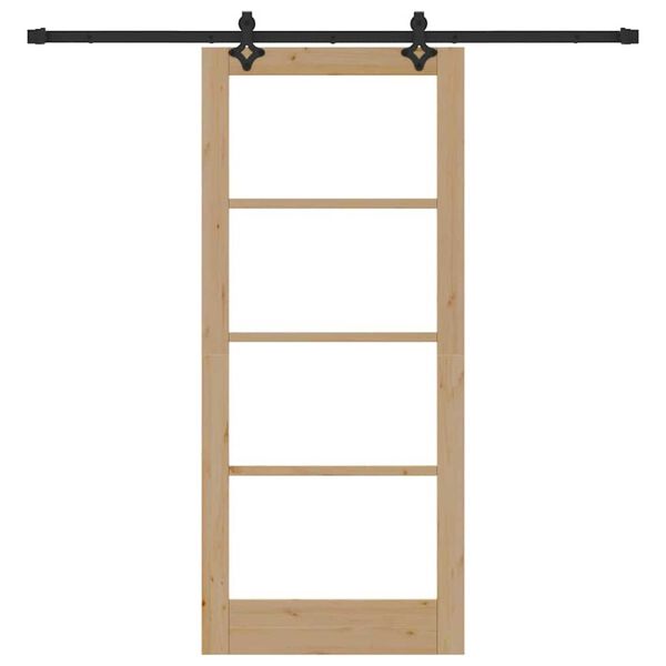 vidaXL Porta Deslizante ORKDAL Natural e Preto 86 x 198,5 cm