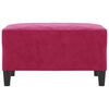 vidaXL Apoio de pés 70x55x41 cm veludo vermelho tinto
