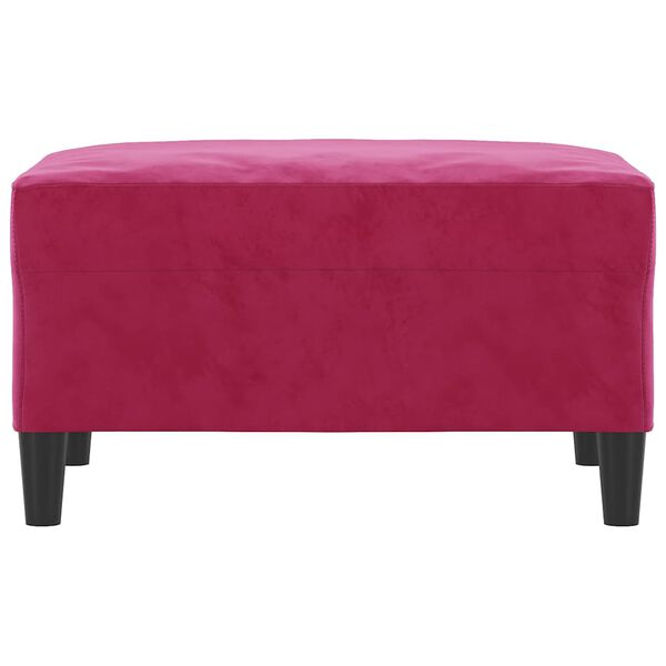 vidaXL Apoio de pés 70x55x41 cm veludo vermelho tinto