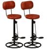 vidaXL Bancos de bar 2 pcs couro de cabra genu&iacute;no preto e castanho