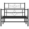 vidaXL Estrutura de cama com cabeceira e p&eacute;s 107x203 cm metal preto
