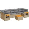 vidaXL 8 pcs conjunto de sof&aacute;s p/ jardim com almofad&otilde;es vime PE bege