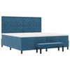 vidaXL Cama Box com colch&atilde;o Azul escuro 200 x 200 cm Veludo
