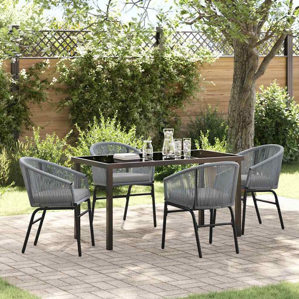 vidaXL Conjunto de Jantar para Jardim 5 pcs Antracite