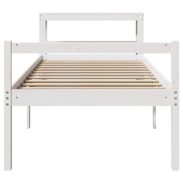 vidaXL Cama para idosos com cabeceira 75x190 cm pinho maci&ccedil;o
