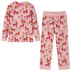 vidaXL Pijama de manga comprida para crian&ccedil;a rosa-claro 104