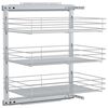 vidaXL Unidade cestos arame para cozinha 3 pcs 47x35x56 cm prateado