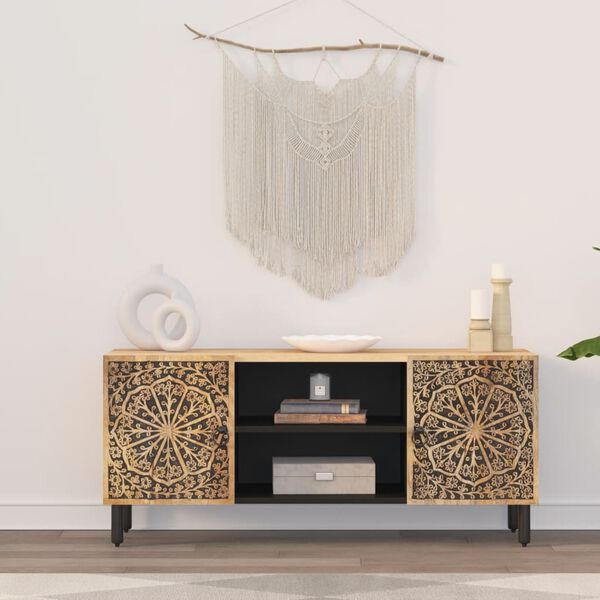 vidaXL Móvel de TV 105x33x46 cm madeira de mangueira maciça