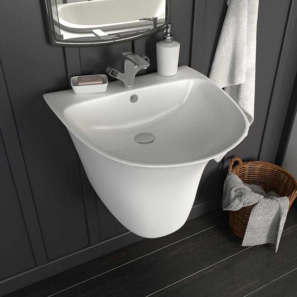 vidaXL Lavabo Branco 47 x 45 x 37 cm Cer&acirc;mica Vidrada