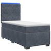 vidaXL Cama Box Spring com Colch&atilde;o e LED Cinzento-Escuro 90 x 190 cm