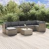 vidaXL 8 pcs conjunto lounge de jardim c/ almofad&otilde;es vime PE cinzento