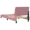 vidaXL Estrutura de cama sem colch&atilde;o 90x190 cm veludo rosa