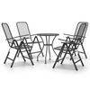 vidaXL 5 pcs conj. de jantar p/ jardim malha metal expandido antracite