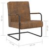 vidaXL Cadeira cantilever tecido castanho
