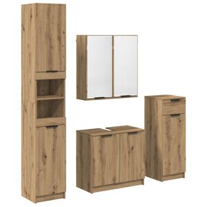vidaXL Conjunto de M&oacute;veis para Banheiro 4 unid. Carvalho Artesanal