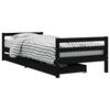 vidaXL Estrutura cama infantil c/ gavetas 90x200 cm pinho maci&ccedil;o preto