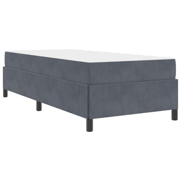 vidaXL Estrutura da Cama com colch&atilde;o Cinza Escuro 90 x 190 cm tecido