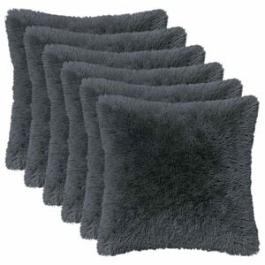 vidaXL Capa almofada 6 unid. HEERLEN Antracite 30 x 30 cm Fleece PV
