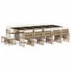 vidaXL 15 pcs conjunto de jantar p/ jardim com almofad&otilde;es vime PE bege