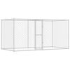 vidaXL Jaula para cão Prateado 400 x 200 x 256 cm Aço Galvanizado