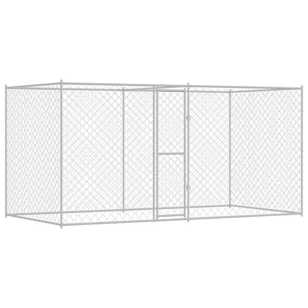 vidaXL Jaula para cão Prateado 400 x 200 x 256 cm Aço Galvanizado