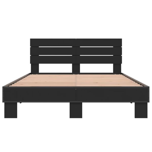vidaXL Estrutura de cama 140x190 cm derivados de madeira/metal preto