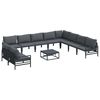 vidaXL Conjunto de Sof&aacute; de Jardim 11 unid. Preto A&ccedil;o