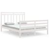 vidaXL Estrutura de cama king 150x200 cm madeira maci&ccedil;a branco