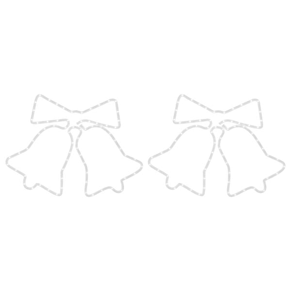 vidaXL Figuras de sinos de Natal com 72 luzes LED 2 pcs 50x56 cm