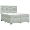 vidaXL Cama box spring com colch&atilde;o Cinzento-claro 200 x 200 cm Veludo