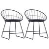 vidaXL Cadeiras jantar c/ assentos em couro artificial 2 pcs a&ccedil;o preto