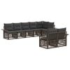 vidaXL Conjunto de Sof&aacute; de Jardim 8 pcs Cinzento vime PE