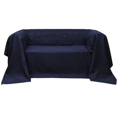 Manta de sofá em microfibra azul marinho 270 x 350 cm