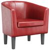 vidaXL Poltrona couro artificial vermelho-tinto