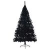 vidaXL &Aacute;rvore de Natal Artificial Pr&eacute;-iluminada Preto 180 cm PVC