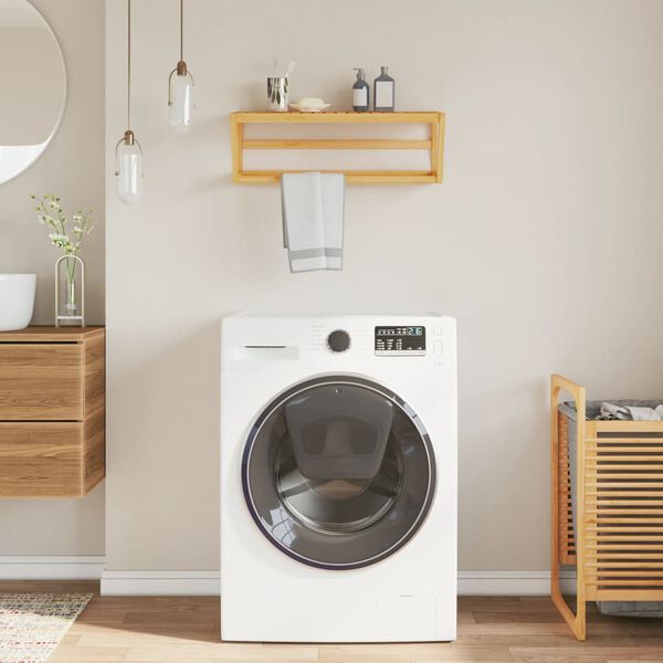 vidaXL Toalheiro de parede com prateleira 60x25x20 cm bambu