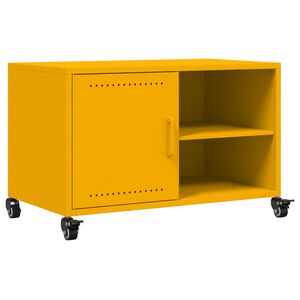 vidaXL M&oacute;vel de TV 68x39x43,5 cm a&ccedil;o amarelo mostarda