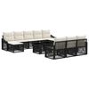 vidaXL Conjunto de Sof&aacute; de Jardim 11 unid. Preto e Branco Creme