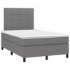 vidaXL Cama box spring c/ colch&atilde;o e LED 120x200 cm tecido cinza-escuro