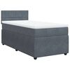 vidaXL Cama com molas/colch&atilde;o 90x190 cm veludo cinza-escuro