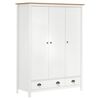 vidaXL Roupeiro 3 portas Hill 127x50x170 cm pinho maci&ccedil;o branco