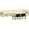 vidaXL Conjunto de Sof&aacute;s para Exterior 8 unid. Branco e Creme