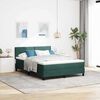 vidaXL Cama Box Spring LED com led Verde Escuro 140 x 200 cm Veludo