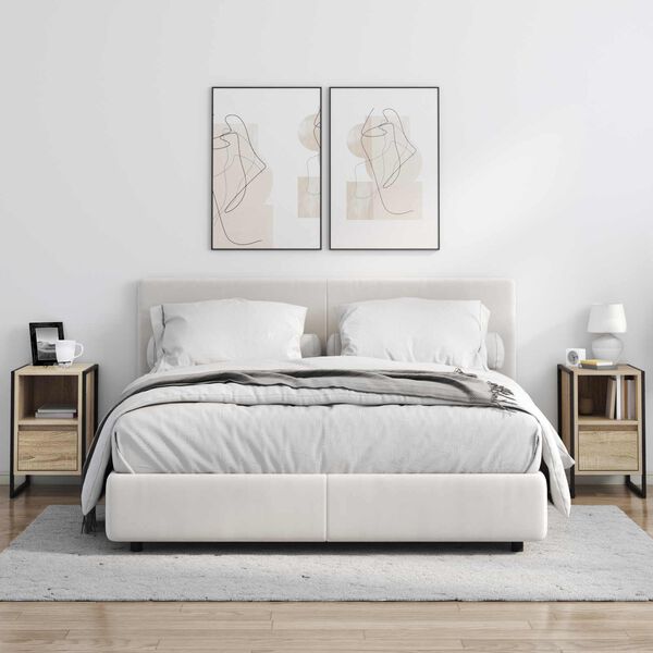 vidaXL Mesa-de-cabeceira Sonoma 39,5 x 30 x 50 cm Madeira processada