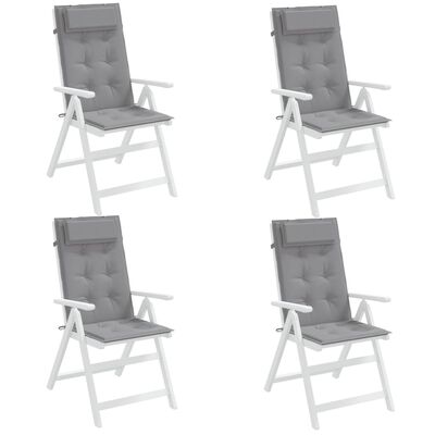 vidaXL Almofadões p/ cadeira encosto alto 4 pcs tecido oxford cinzento