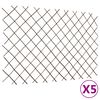 vidaXL Cercas em treli&ccedil;a salgueiro 5 pcs 180x120 cm