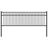 vidaXL Cerca com Espeto BAARLO 200 x 110 cm A&ccedil;o revestido a p&oacute; Preto