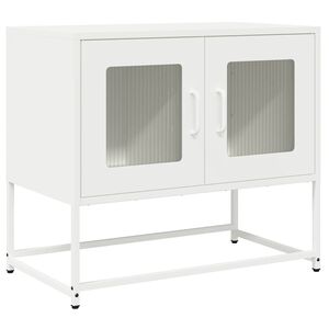 vidaXL M&oacute;vel de TV 68x39x60,5 cm a&ccedil;o laminado a frio branco