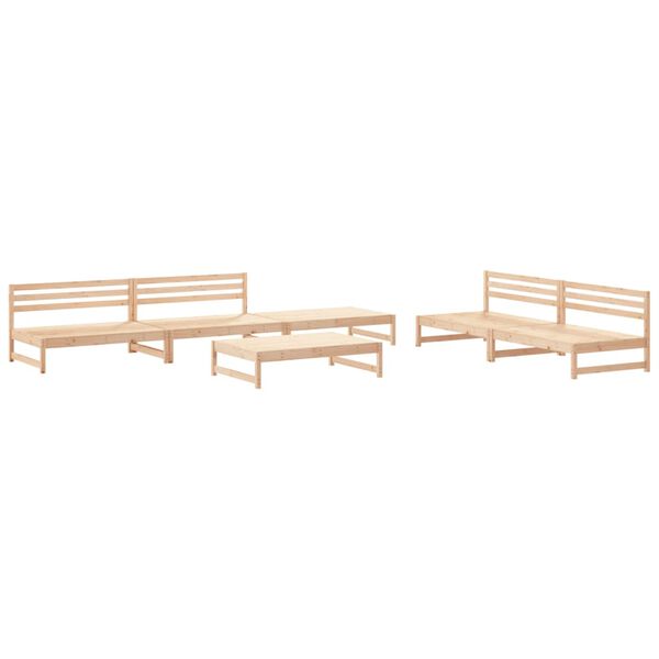 vidaXL 6 pcs conjunto lounge de jardim pinho maci&ccedil;o