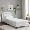 vidaXL Cama Viana com colch&atilde;o 90x200 cm couro artificial branco